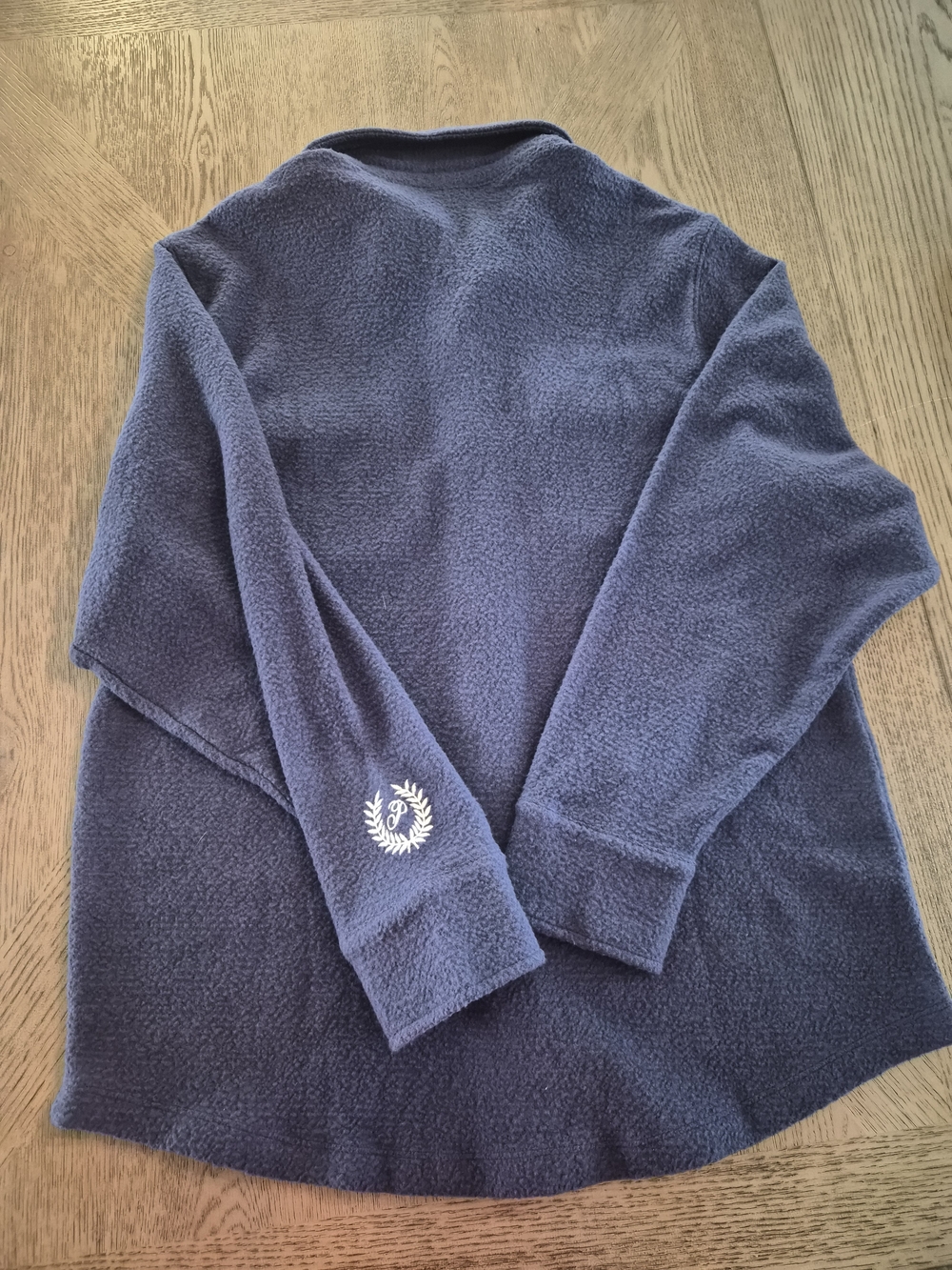 Vintage Navy Blue Fleece Button-Up Shirt Jacket - Picture 3 of 3